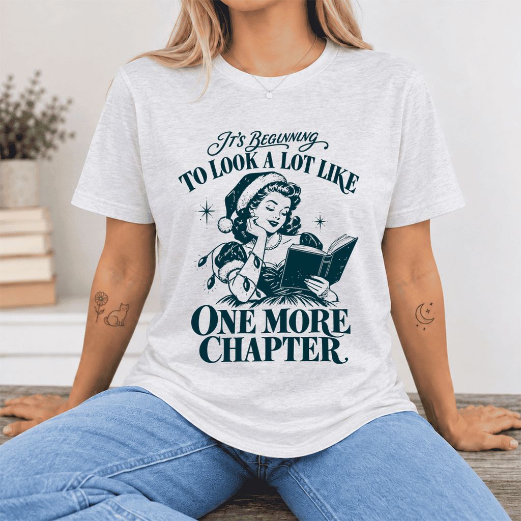 One More Chapter Ultra-Soft Cotton T-Shirt | Christmas Reader Gift Ash