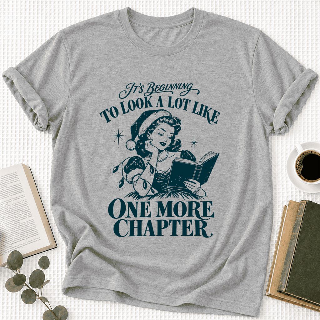 One More Chapter Ultra-Soft Cotton T-Shirt | Christmas Reader Gift Athletic Heather