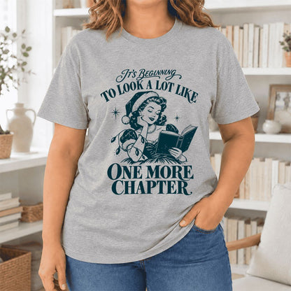 One More Chapter Ultra-Soft Cotton T-Shirt | Christmas Reader Gift Athletic Heather