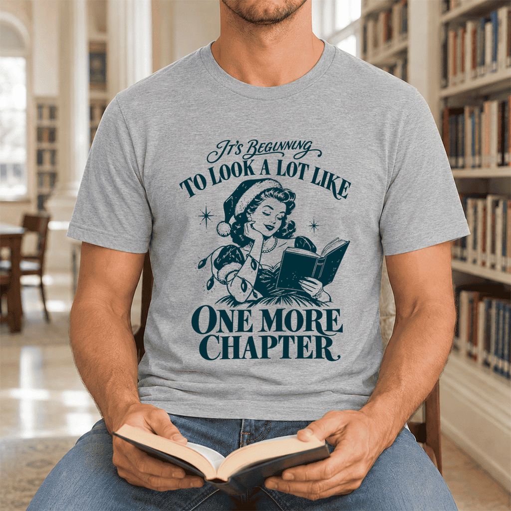 One More Chapter Ultra-Soft Cotton T-Shirt | Christmas Reader Gift Athletic Heather