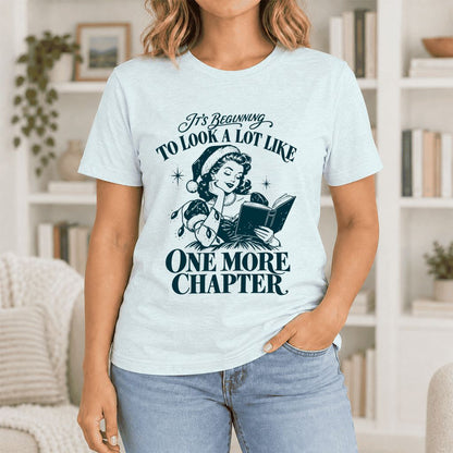 One More Chapter Ultra-Soft Cotton T-Shirt | Christmas Reader Gift Heather Ice Blue
