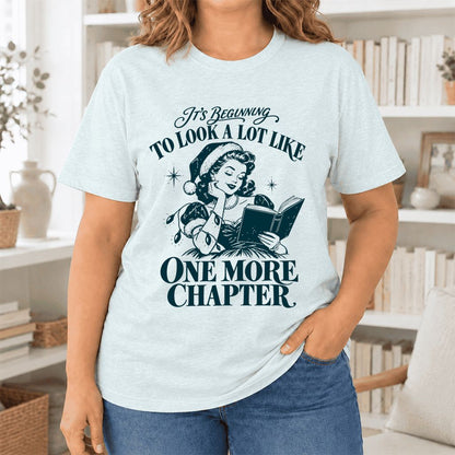 One More Chapter Ultra-Soft Cotton T-Shirt | Christmas Reader Gift Heather Ice Blue