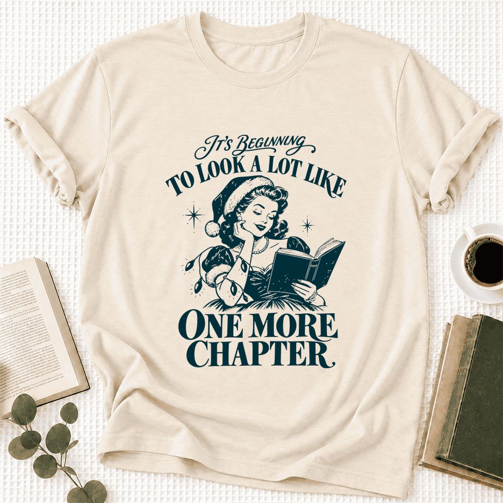 One More Chapter Ultra-Soft Cotton T-Shirt | Christmas Reader Gift Natural