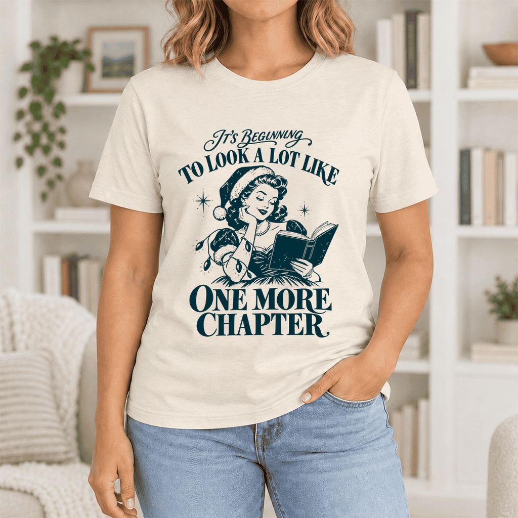 One More Chapter Ultra-Soft Cotton T-Shirt | Christmas Reader Gift Natural