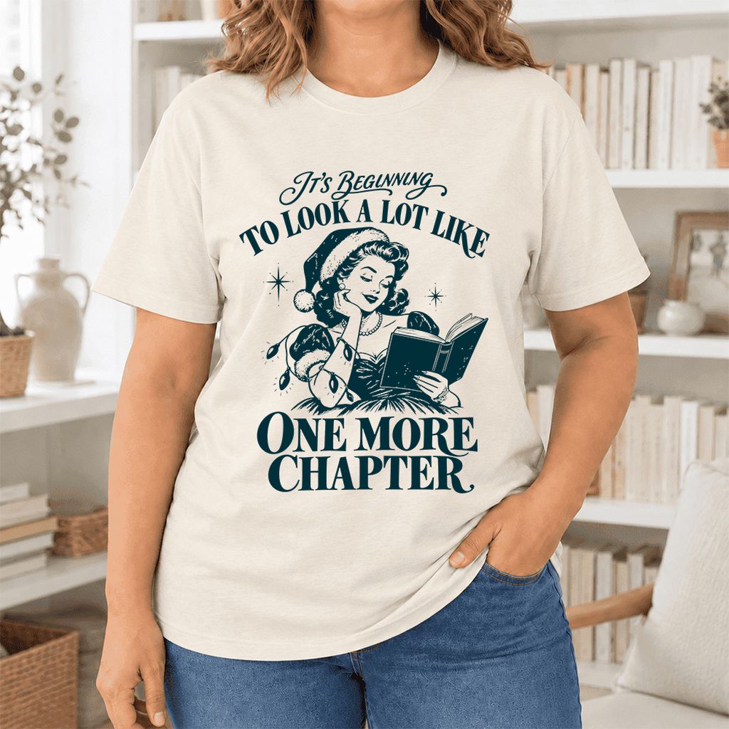 One More Chapter Ultra-Soft Cotton T-Shirt | Christmas Reader Gift Natural