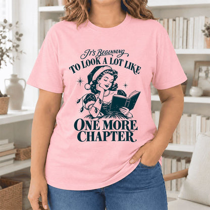 One More Chapter Ultra-Soft Cotton T-Shirt | Christmas Reader Gift Pink