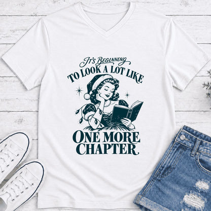 One More Chapter Ultra-Soft V-Neck | Christmas Reader Gift White