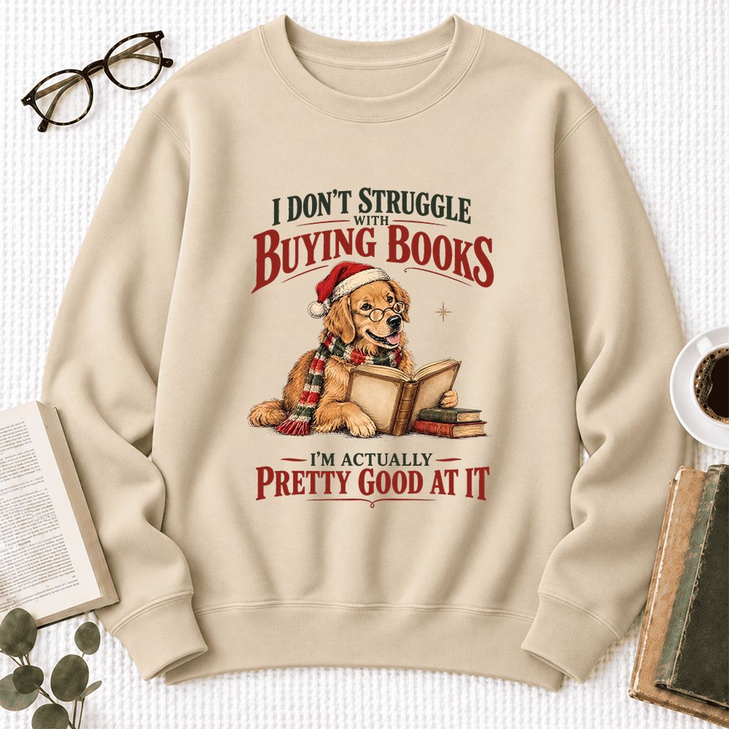 I Don't Struggle With Buying Books Softstyle Sweatshirt | Christmas Reader Gift Sand