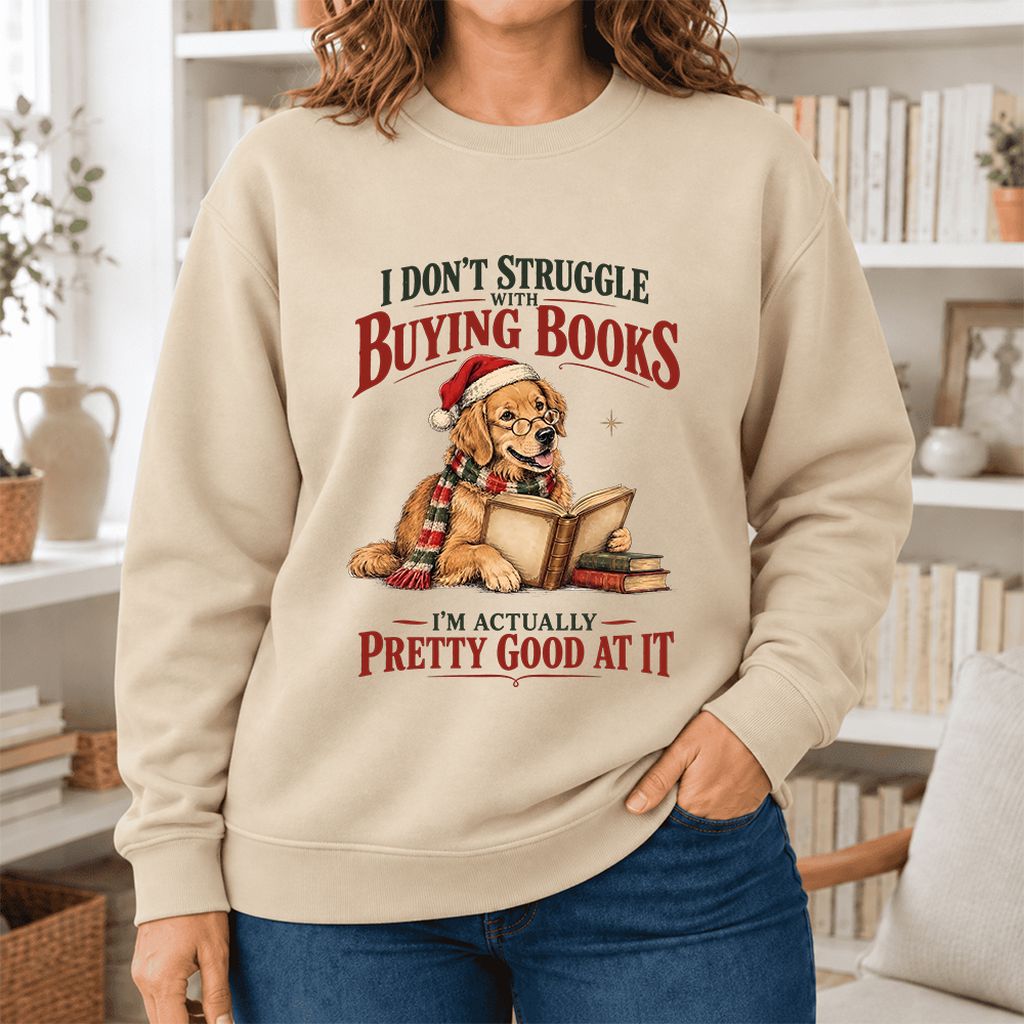 I Don't Struggle With Buying Books Softstyle Sweatshirt | Christmas Reader Gift Sand