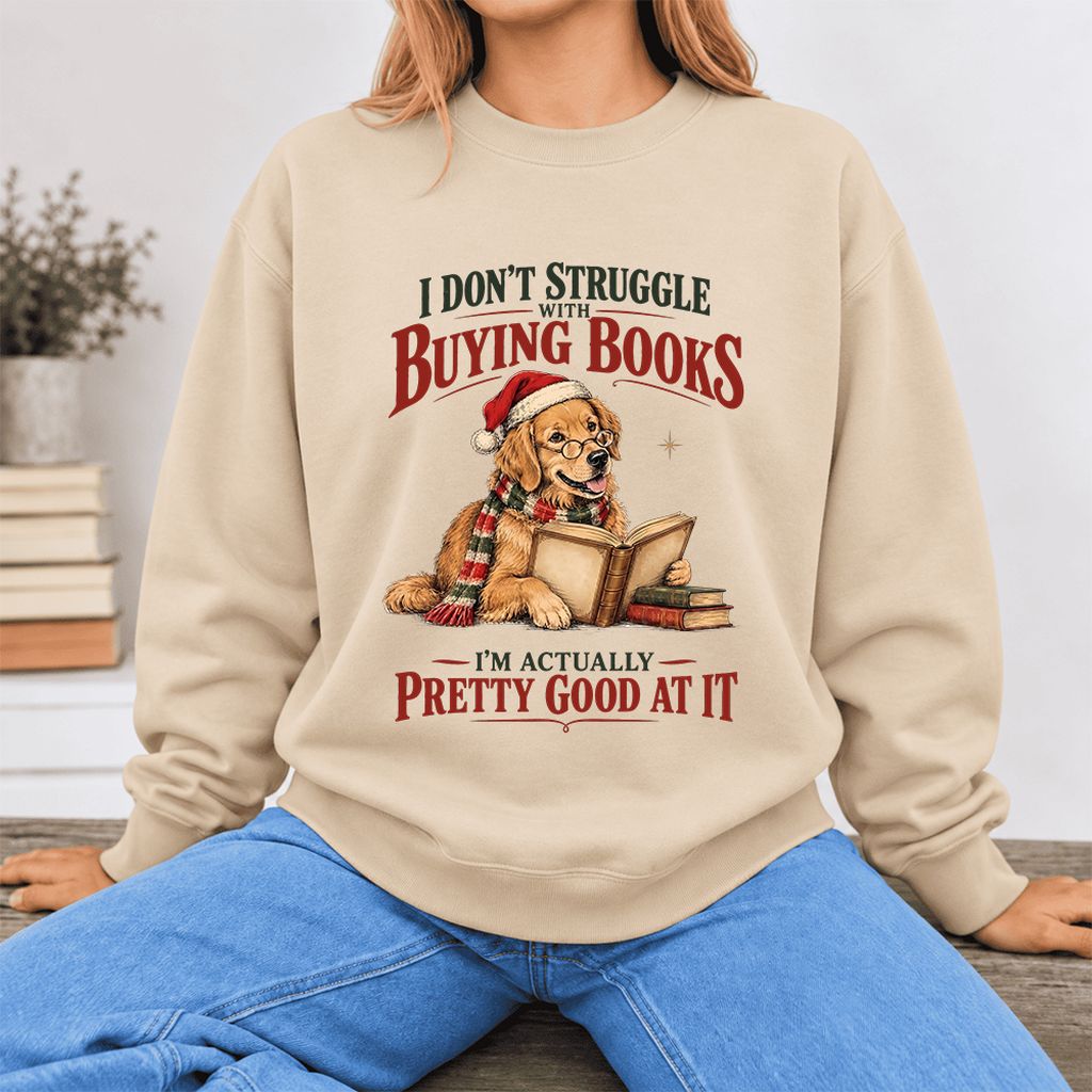 I Don't Struggle With Buying Books Softstyle Sweatshirt | Christmas Reader Gift Sand
