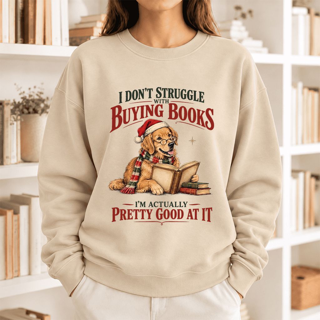 I Don't Struggle With Buying Books Softstyle Sweatshirt | Christmas Reader Gift Sand