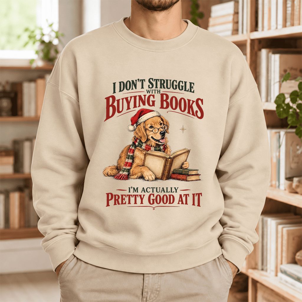 I Don't Struggle With Buying Books Softstyle Sweatshirt | Christmas Reader Gift Sand