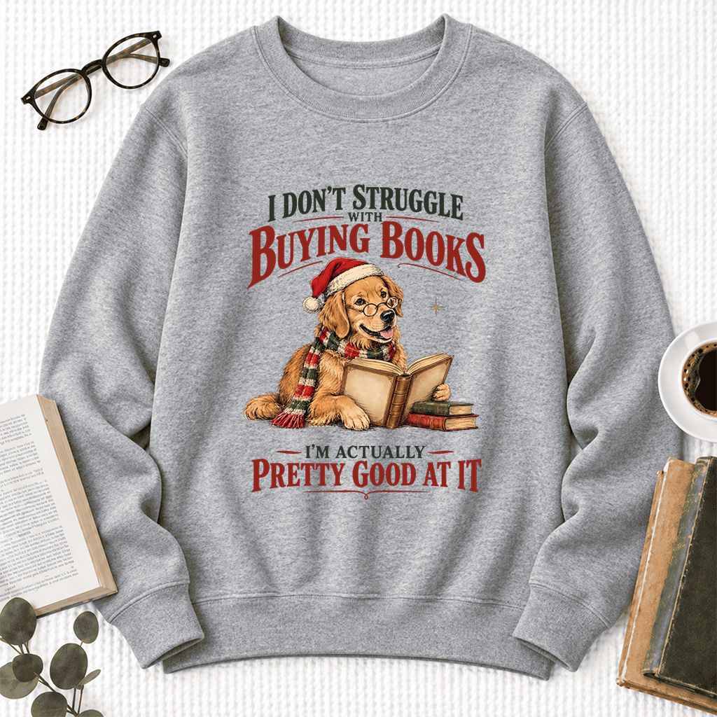 I Don't Struggle With Buying Books Softstyle Sweatshirt | Christmas Reader Gift Sport Grey
