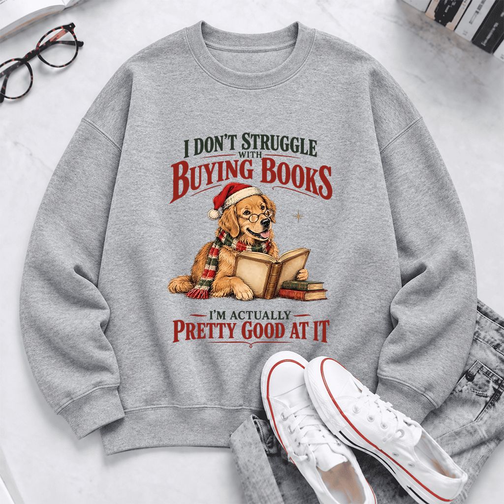 I Don't Struggle With Buying Books Softstyle Sweatshirt | Christmas Reader Gift Sport Grey