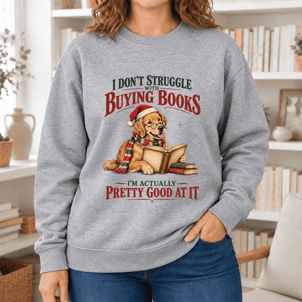 I Don't Struggle With Buying Books Softstyle Sweatshirt | Christmas Reader Gift Sport Grey