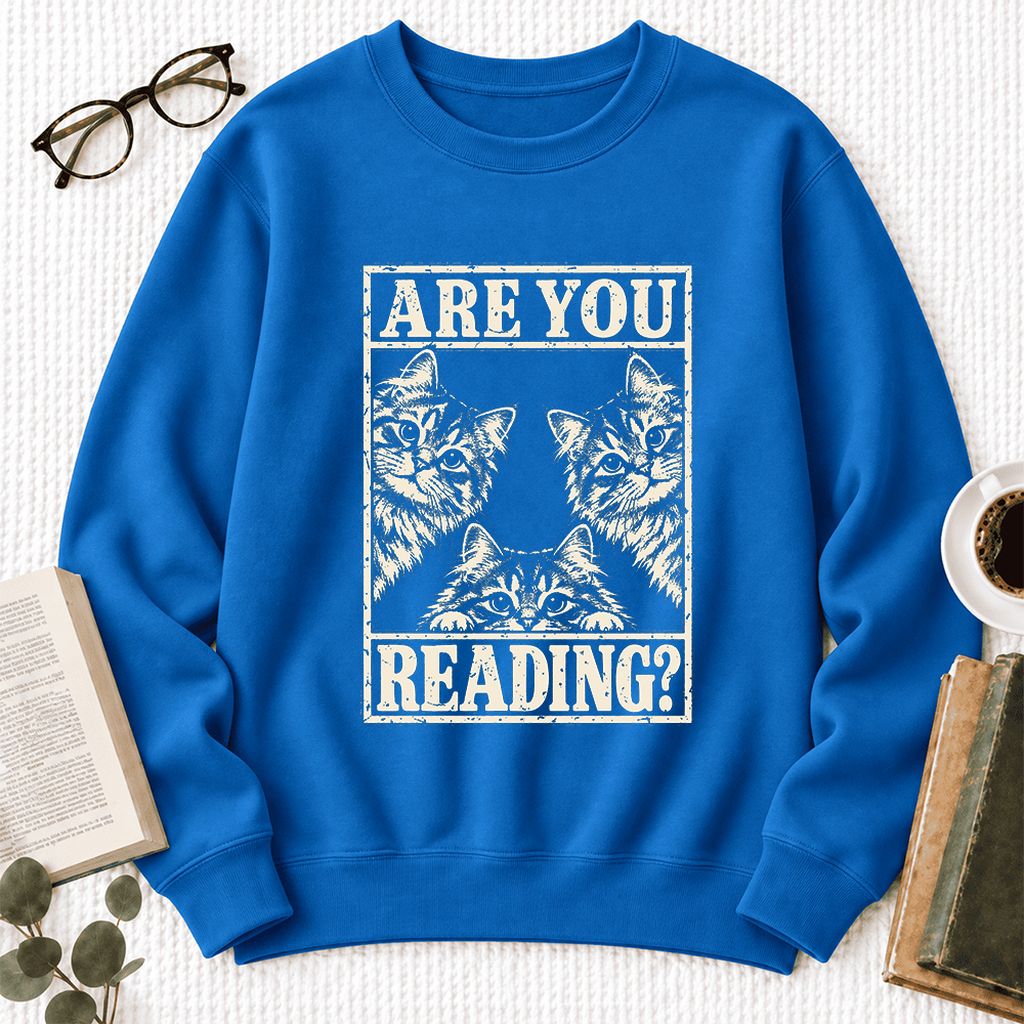 Are You Reading Siberian Softstyle Sweatshirt | Cat Lover Reader Gift Royal