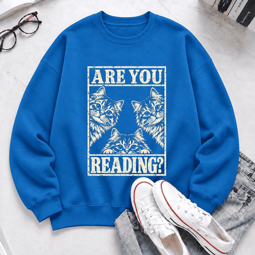Are You Reading Siberian Softstyle Sweatshirt | Cat Lover Reader Gift Royal