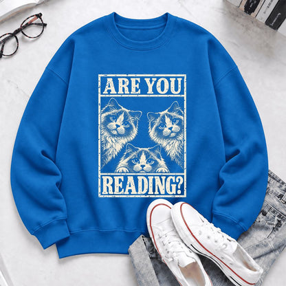 Are You Reading Ragdoll Softstyle Sweatshirt | Cat Lover Reader Gift Royal