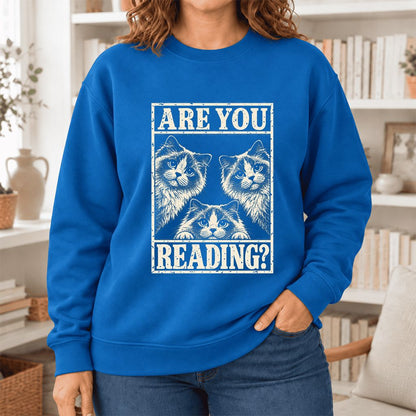 Are You Reading Ragdoll Softstyle Sweatshirt | Cat Lover Reader Gift Royal