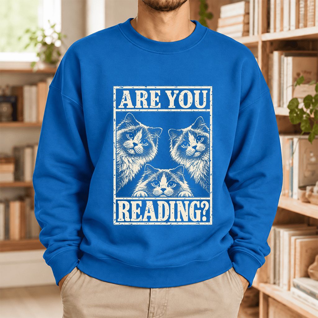 Are You Reading Ragdoll Softstyle Sweatshirt | Cat Lover Reader Gift Royal