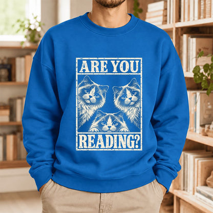 Are You Reading Ragdoll Softstyle Sweatshirt | Cat Lover Reader Gift Royal