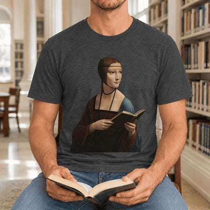 Cecilia Gallerani Reading Ultra-Soft Cotton T-Shirt | Literary Reader Gift Dark Grey Heather