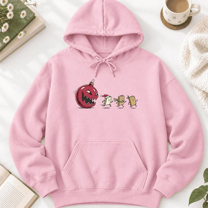 Christmas Book Chase Softstyle Hoodie | Holiday Book Lover Gift Light Pink
