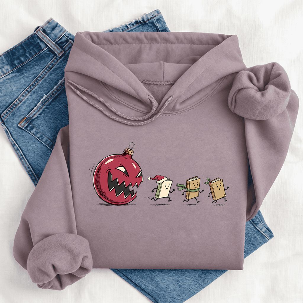 Christmas Book Chase Softstyle Hoodie | Holiday Book Lover Gift Paragon