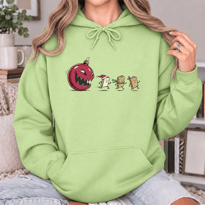 Christmas Book Chase Softstyle Hoodie | Holiday Book Lover Gift Pistachio