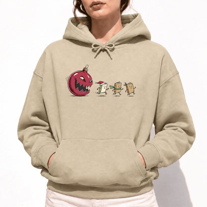 Christmas Book Chase Softstyle Hoodie | Holiday Book Lover Gift Sand