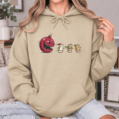 Christmas Book Chase Softstyle Hoodie | Holiday Book Lover Gift Sand