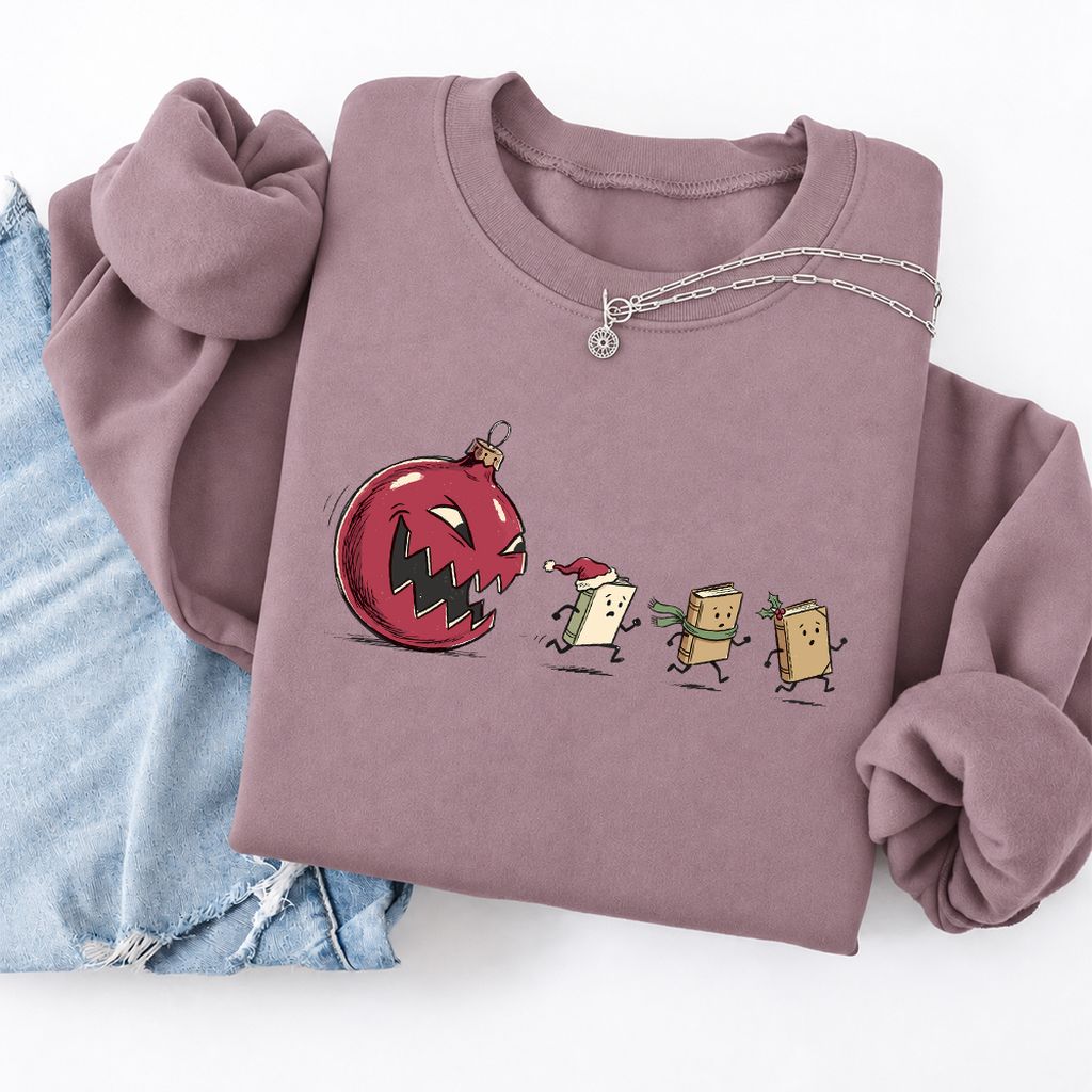 Christmas Book Chase Softstyle Sweatshirt | Holiday Book Lover Gift Paragon