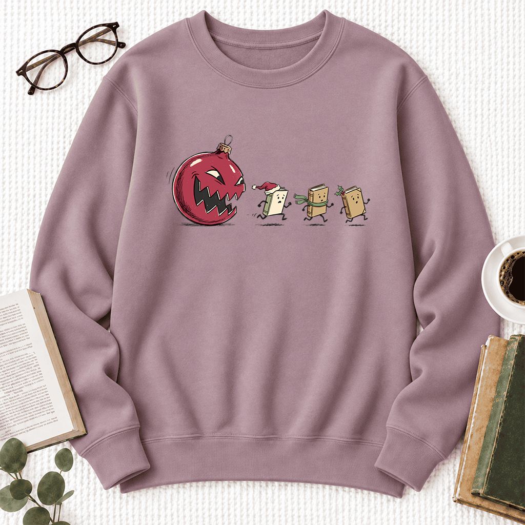 Christmas Book Chase Softstyle Sweatshirt | Holiday Book Lover Gift Paragon