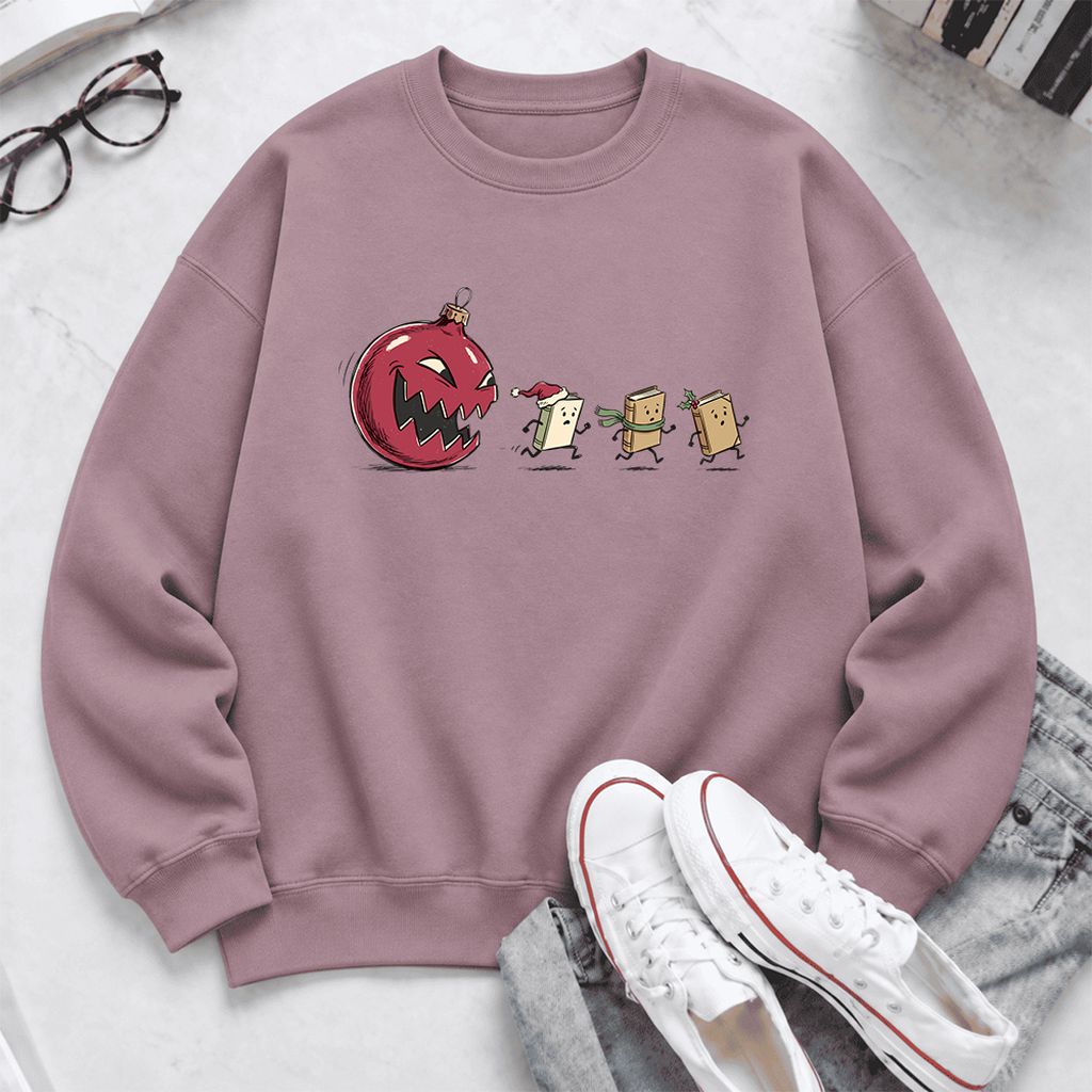 Christmas Book Chase Softstyle Sweatshirt | Holiday Book Lover Gift Paragon
