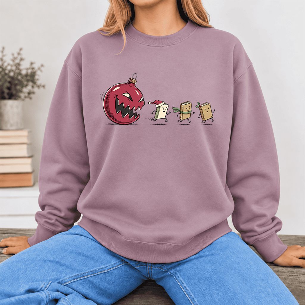 Christmas Book Chase Softstyle Sweatshirt | Holiday Book Lover Gift Paragon