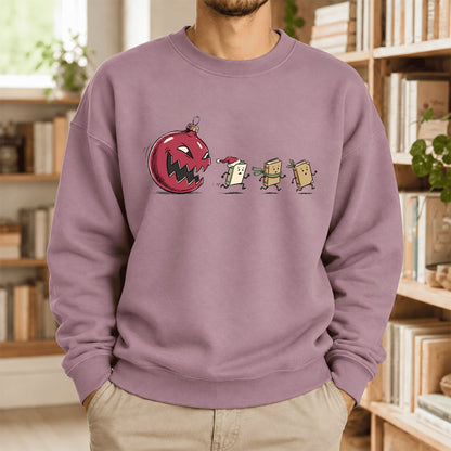 Christmas Book Chase Softstyle Sweatshirt | Holiday Book Lover Gift Paragon
