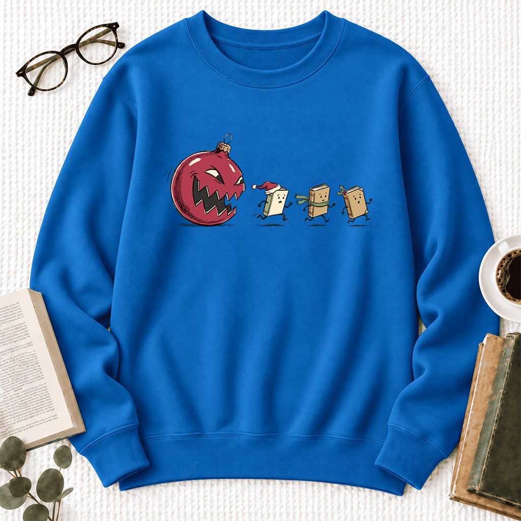 Christmas Book Chase Softstyle Sweatshirt | Holiday Book Lover Gift Royal