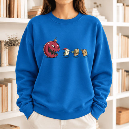 Christmas Book Chase Softstyle Sweatshirt | Holiday Book Lover Gift Royal