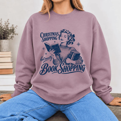 Christmas Shopping But Mostly Book Shopping Softstyle Sweatshirt | Reader Gift Paragon