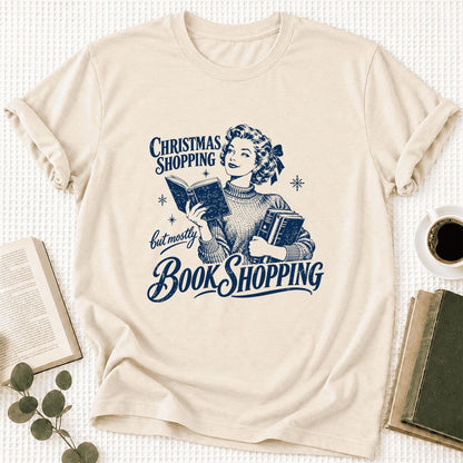 Christmas Shopping But Mostly Book Shopping Ultra-Soft Cotton T-Shirt | Gift Natural