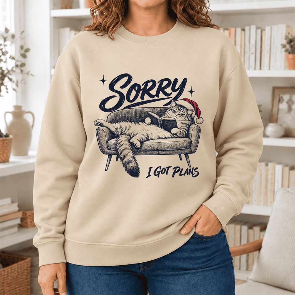 Sorry I Got Plans Softstyle Sweatshirt | Christmas Reader Gift Sand