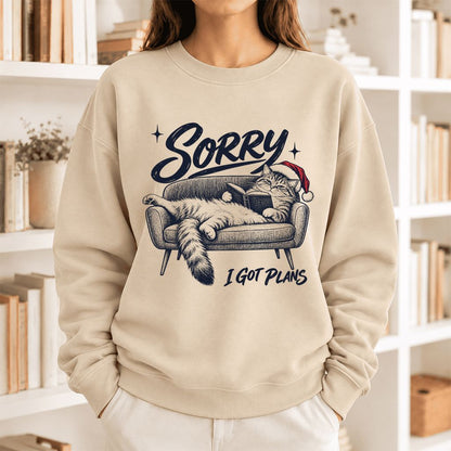 Sorry I Got Plans Softstyle Sweatshirt | Christmas Reader Gift Sand