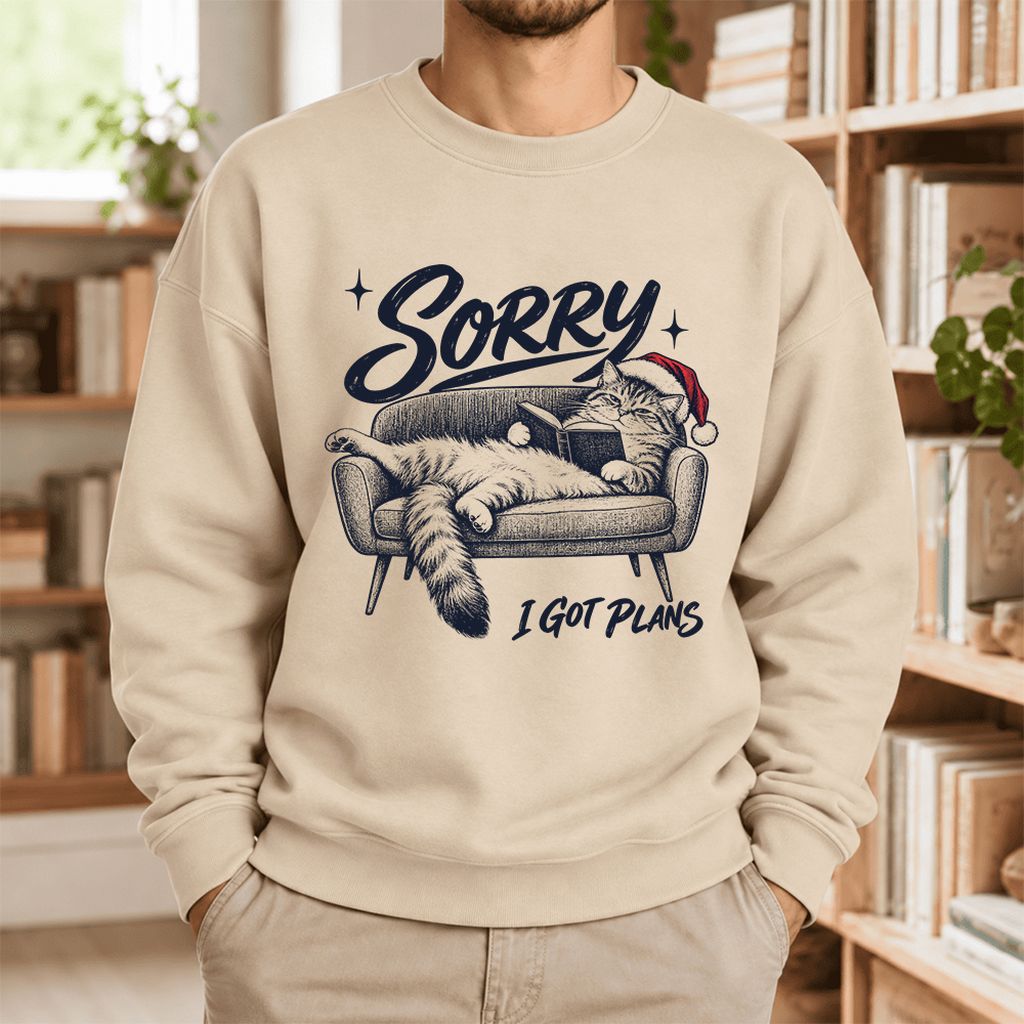 Sorry I Got Plans Softstyle Sweatshirt | Christmas Reader Gift Sand