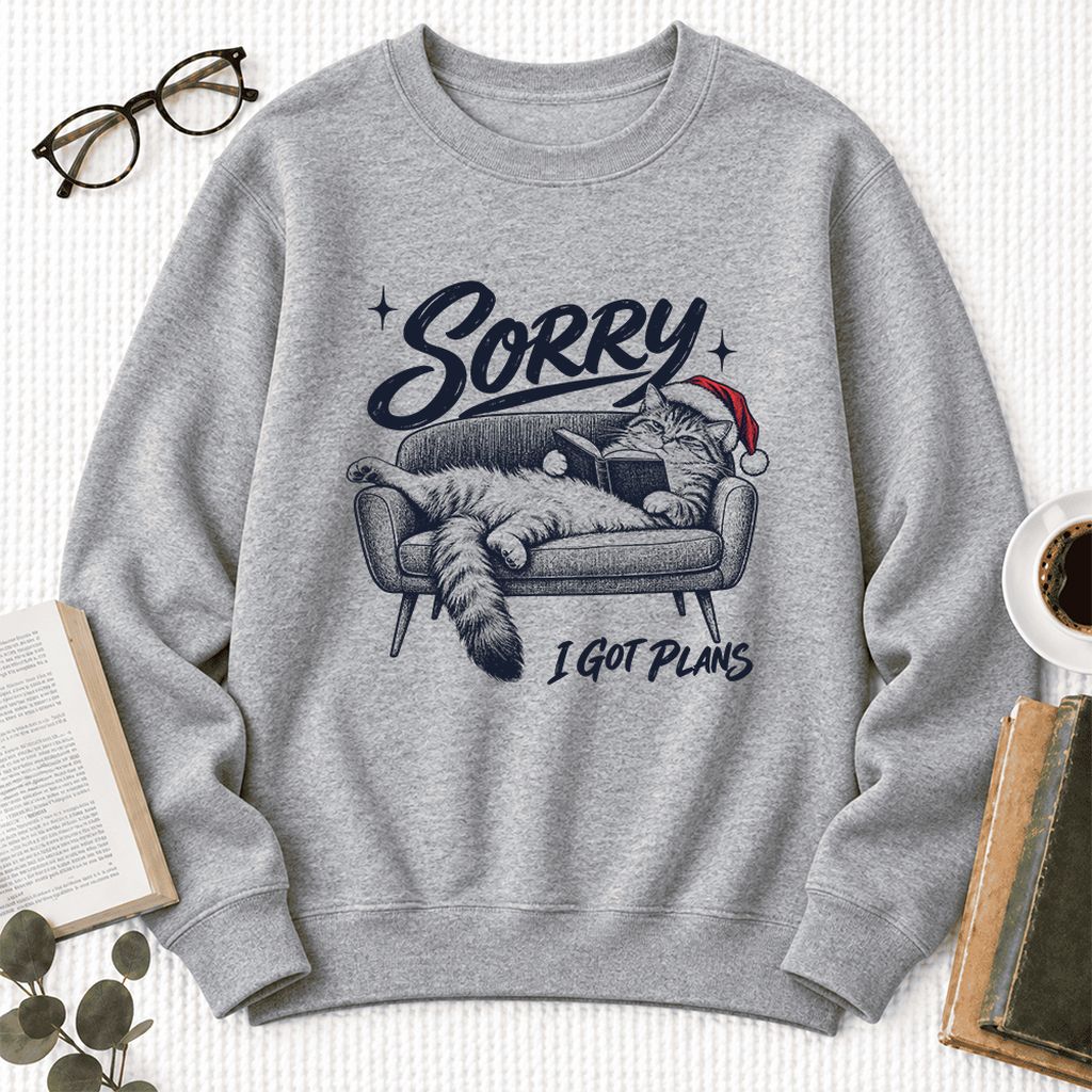Sorry I Got Plans Softstyle Sweatshirt | Christmas Reader Gift Sport Grey