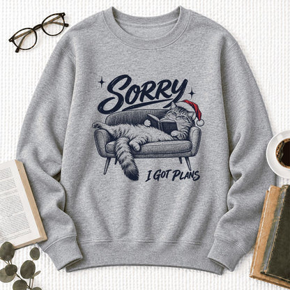 Sorry I Got Plans Softstyle Sweatshirt | Christmas Reader Gift Sport Grey