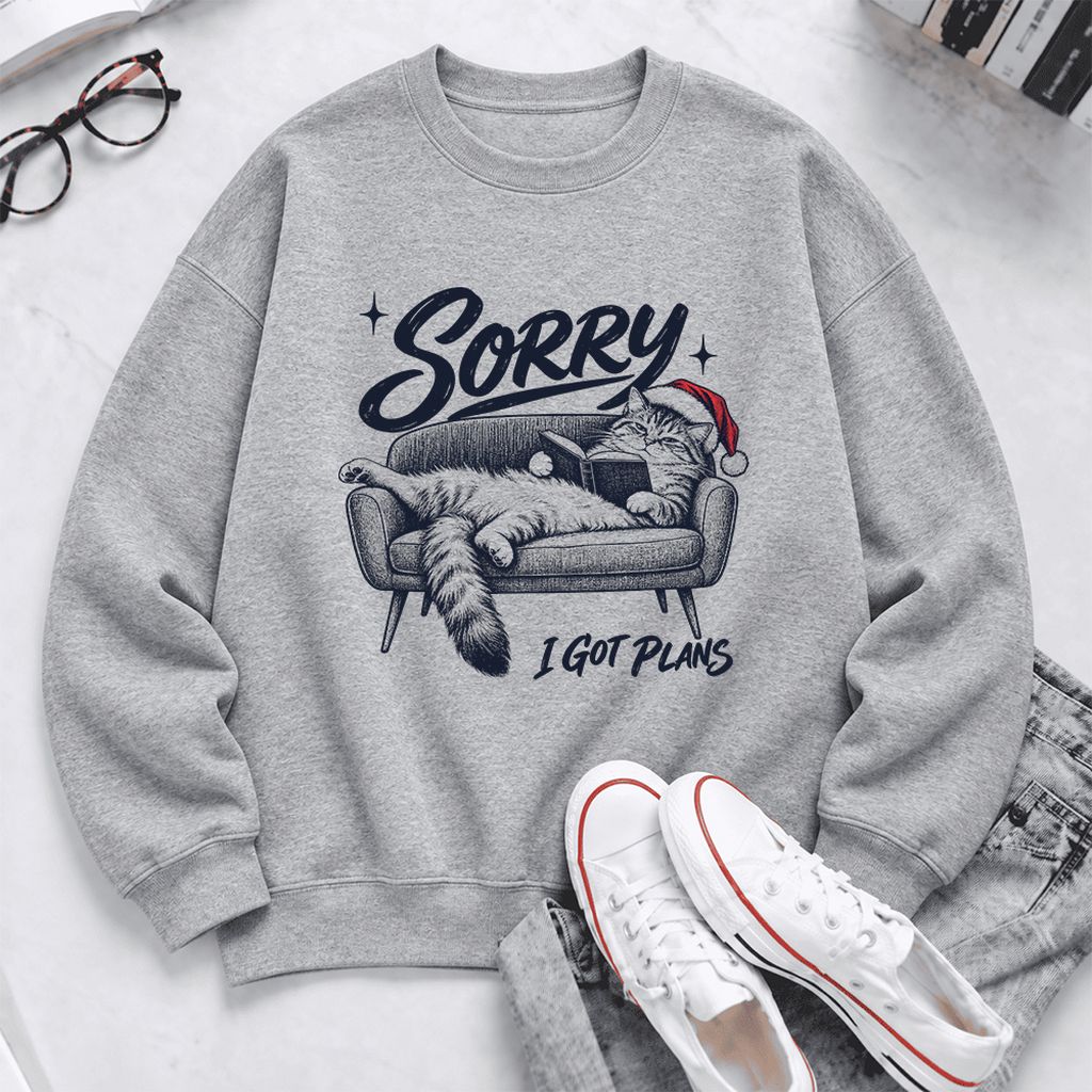 Sorry I Got Plans Softstyle Sweatshirt | Christmas Reader Gift Sport Grey