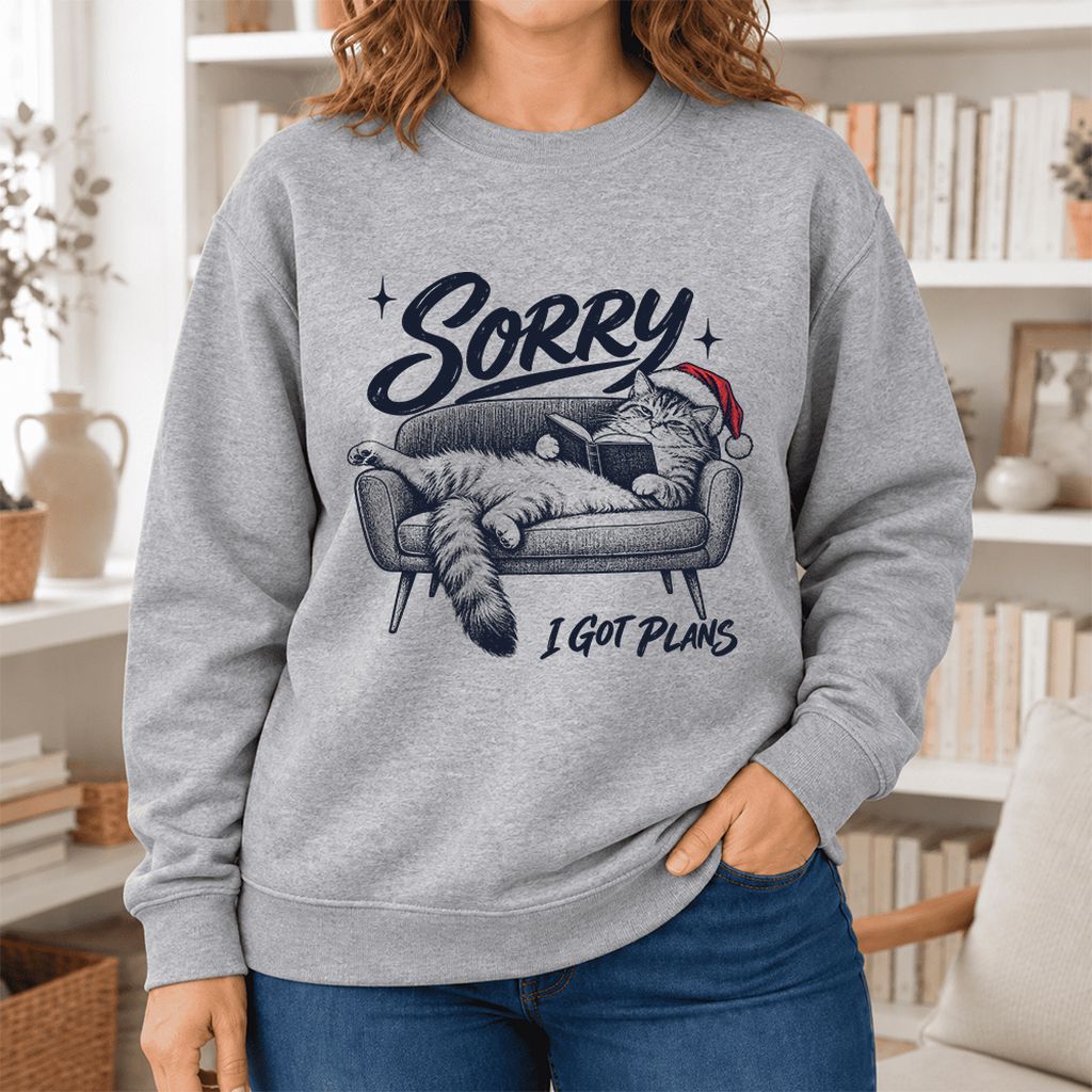 Sorry I Got Plans Softstyle Sweatshirt | Christmas Reader Gift Sport Grey