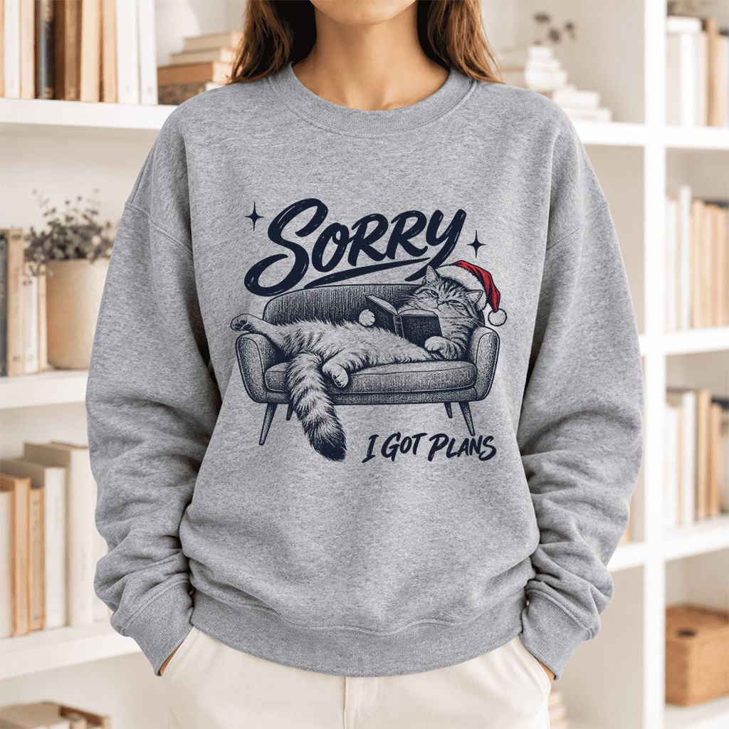 Sorry I Got Plans Softstyle Sweatshirt | Christmas Reader Gift Sport Grey