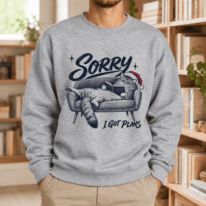 Sorry I Got Plans Softstyle Sweatshirt | Christmas Reader Gift Sport Grey