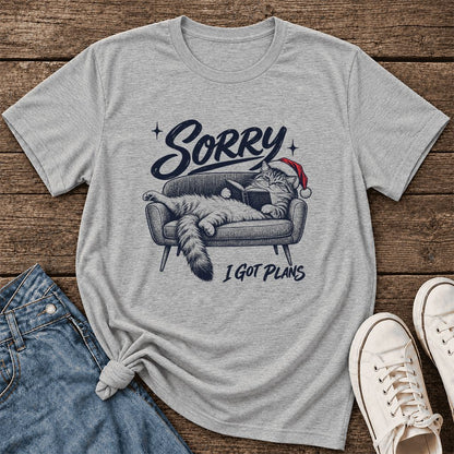 Sorry I Got Plans Ultra-Soft Cotton T-Shirt | Christmas Reader Gift Athletic Heather